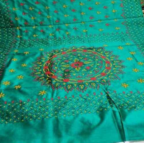 Multi Color Ladies Silk Kantha Saree With Length: 6.3 M And Unstitched Blouse Piece