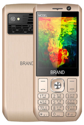 Long Lasting Battery Backup Lightweight Scratch Resistant Golden Keypad Mobile Phone Design: Bar