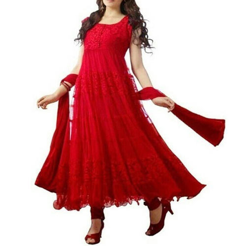 Chiffon Party Wear Ladies Net Anarkali 
