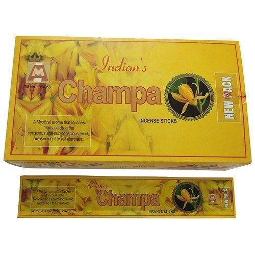 Hand Crafted Natural Champa Flavored Aromatic Incense Sticks, 8 Inch Burning Time: 15-20 Minutes