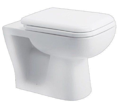 White One Pice Floor-Mounted Ceramic Western Toilet Seat For Bathroom Size: Standard