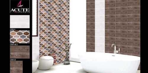 Browns / Tans Attractive Design, Square Shape Glossy Digital Ceramic Wall Tiles, For Residential And Commercial Use