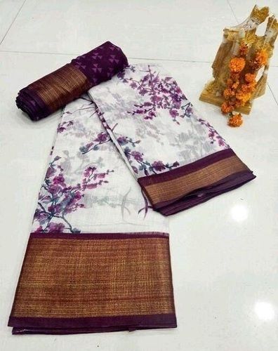 Casual Wear Ladies Designer Printed Cotton Saree