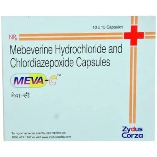 Mebeverine Hydrochloride And Chlordia Zepoxide Meva-C Capsules, 10x15 Capsules