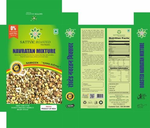 Mouthwatering, Delicious And Crunchy Spicy Sattvic Roasted Navratan Mixture Namkeen Carbohydrate: 452  Milligram (Mg)