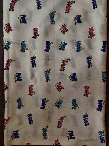 Washable White Plain Cotton Lycra Reactive Print Fabric, Width 52 Inches, For Garments