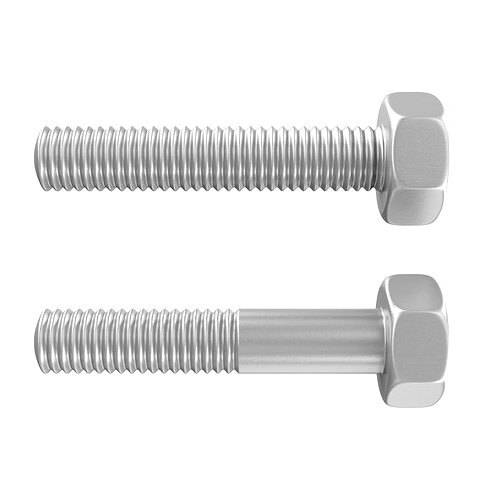 6mm To 24mm Mild Steel Electroplating Silver Color Coated Hex Bolt