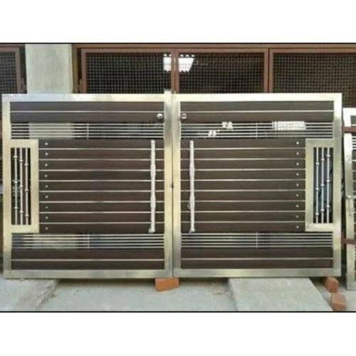 Brown Eco Friendly Manual Hinged Open Mirror Polished Stainless Steel Safety Gate