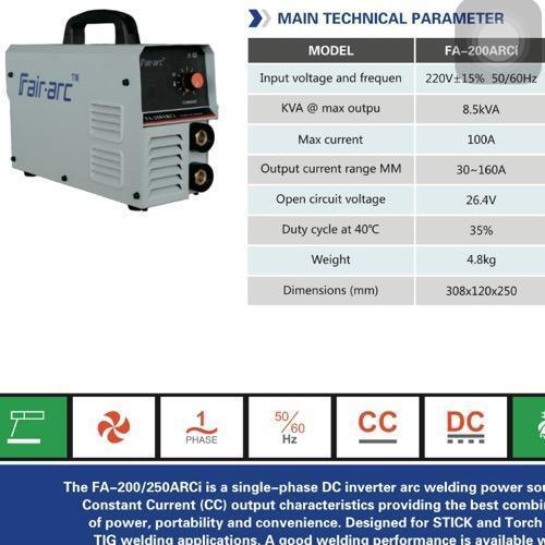 Light Weight Portable 50-60hz Inbuilt Inverter Welding Machine