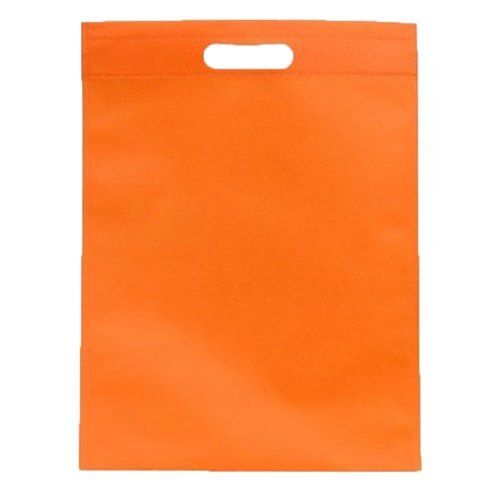 Plain Orange Reusable D Cut Non Woven Bag With 4 KG Weight Carry Capacity