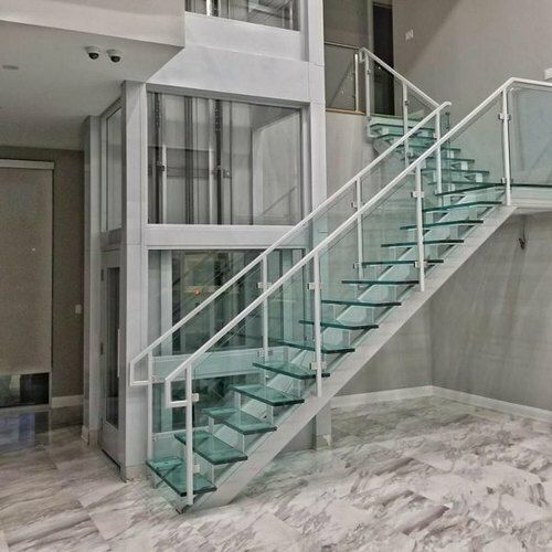 Easily Assembled Powder Polished Tempered Glass Stainless Steel Glass Panel Stair Railing