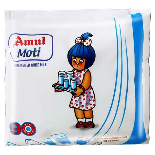 Rich In Vitamin B Complex Calcium And Protein Fresh Healthy White Amul Moti Toned Milk