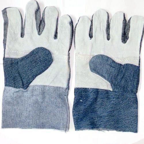 Safety Purpose And Blue Color Full Finger Jeans Hand Gloves