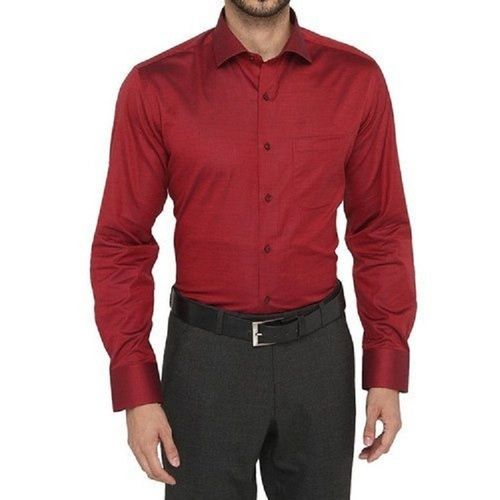 Simple And Stylish Look Full Sleeve Collar Neck Soft Comfortable Marron And Plain Formal Shirt