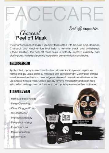 Top Grade Ingredients Activated Charcoal Peel Off Mask 100Gram Pack For Remove Blackheads Age Group: 18+