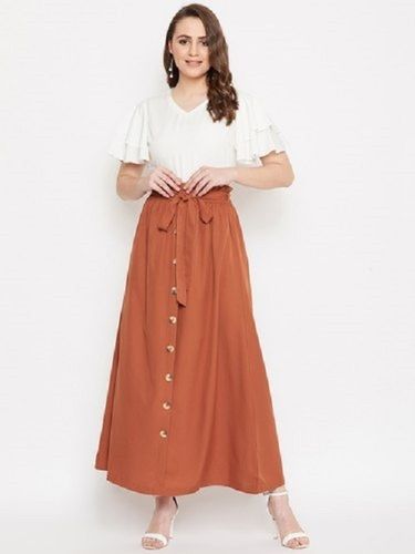 White Women Comfortable And Breathable Easy To Wear Light Weight Beautiful Skirt 