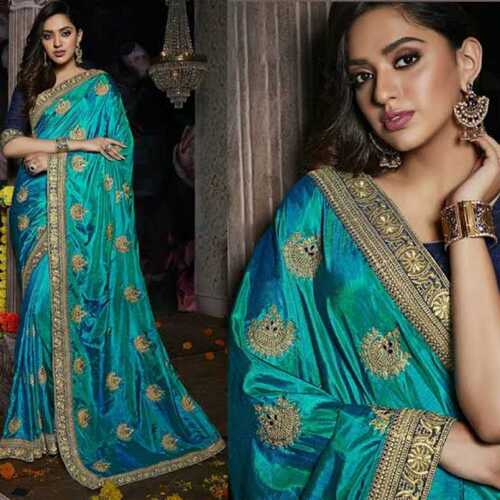 मल्टी कलर फैंसी डिज़ाइन प्रिंटेड साड़ी 6.3 मीटर लंबाई और अनस्टिच्ड ब्लाउज पीस के साथ