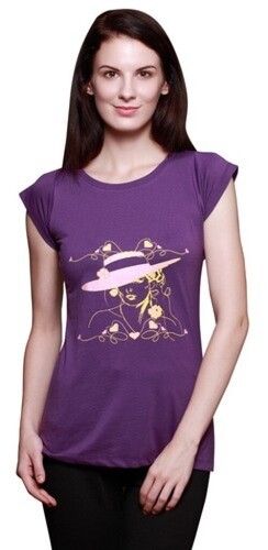 Half Sleeve Regular Fit Round Neck Ladies Printed T-Shirt