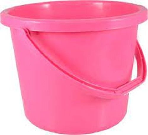 Highly Durable And Lightweight Pink Plain Plastic Bucket With Solid Handle