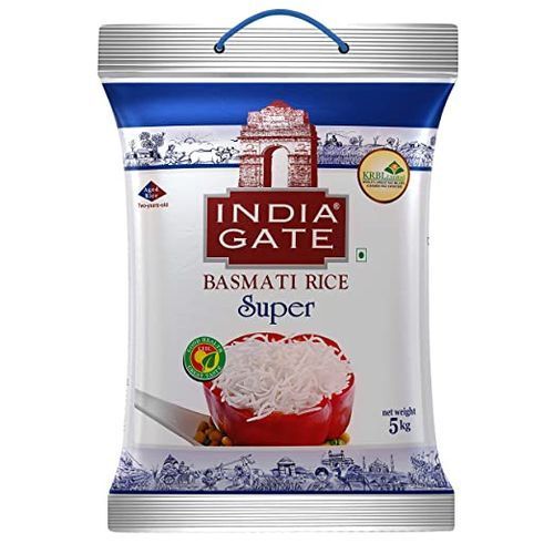  भारतीय मूल की स्वच्छता से पैक की जाने वाली आम तौर पर खेती की जाने वाली इंडिया गेट बासमती चावल, 5 किलो 