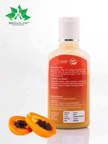 Natural Papaya Fragrance Face Wash For Clear And Oil Free Skin