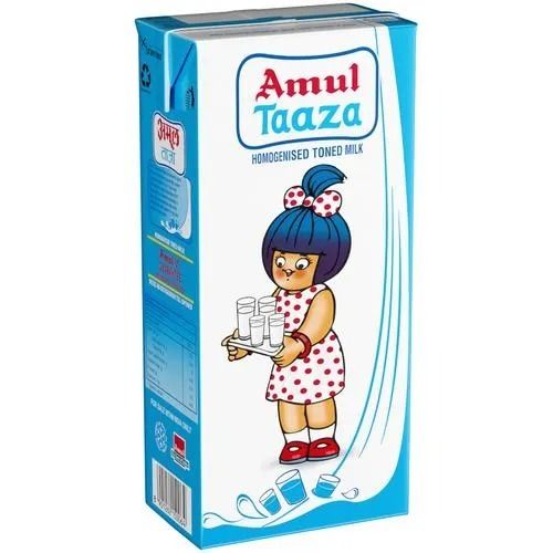 Amul Taaza Toned Milk Packaging Size 1 Litre, 2 Days Shelf Life, 10Gm Fat Age Group: Baby