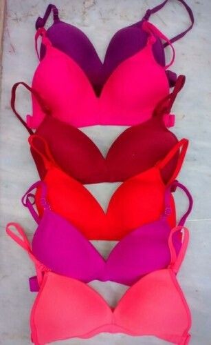 Available In Different Colors Plain Cotton Single Hook Slim Pad Ladies Bra  With B Cup Size at Best Price in Delhi
