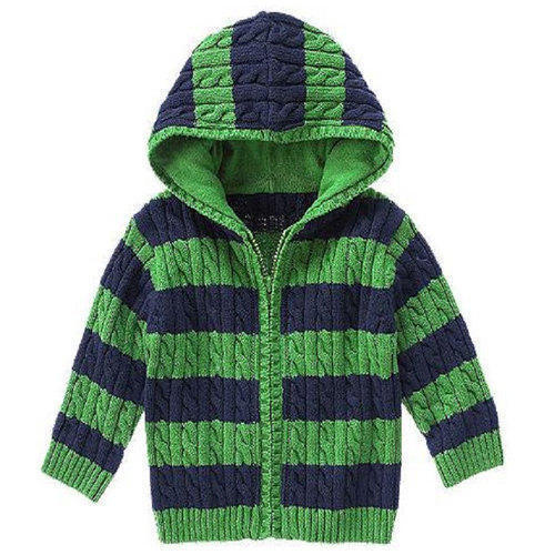 Cotton Comfortable And Suitable Green Blue Woolen Sweater For Kids