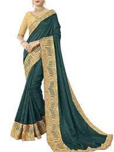 Cotton Silk Printed Saree - Versatile Green Attire for Parties, Festivals, and Weddings | Breathable, Lightweight, Machine Washable with Elegant Bead Closure and Durable Patch Work