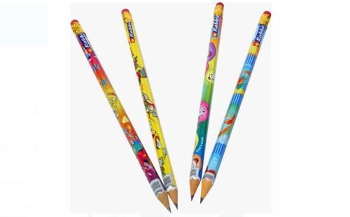 8 Inches Colorful Wooden Pencil With Eraser For Smooth Writing And Drawing Purpose