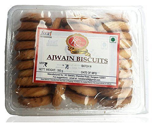 Round Sweet Delicious Taste Mouth Watering Crispy And Crunchy Kc Bakers Atta Ajwain Biscuits 350 Grams