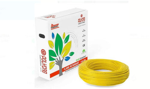 Yellow Polycab House Wire With 90 Meter Length And 50 Hz Frequency Conductor Material: Pvc