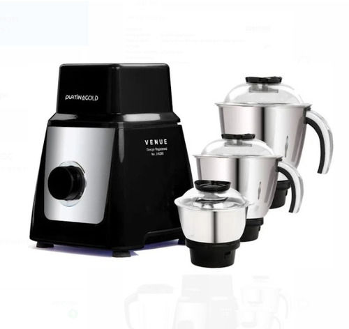 110 V With 5 Kg Weight Black Color Platina Gold Solid Stainless Steel Mixer Grinder  Capacity: 1.25 Liter/Day