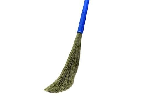 Blue Handle Material Plastic Dust Free Grass Broom For Home Cleaning Use Shelf Life: 3 Months