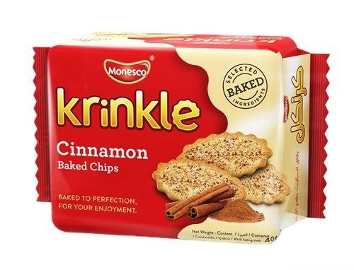 Crispy And Crunchy Hygienically Processed Krinkle Cinnamon Biscuit Without Harmful Chemicals