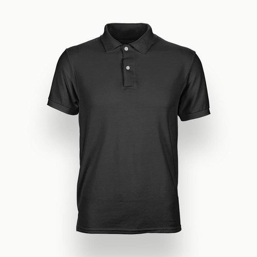 Black Unifab Comfortable Plain Custom Polo T-Shirt Made With 100 Percent Pure Cotton 