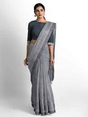 Gorgeous Grey Color Soft Georgette With Sequence Work Saree
