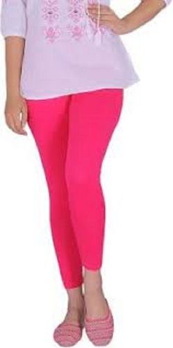 Women Solid Young Pink Ankle Length Leggings