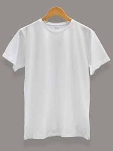 White Plain Men Round Neck T Shirt Size Small For Causal And Office Use