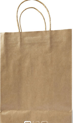 Brown Rectangular Disposable Paper Bags With Loop Handle For Shopping 