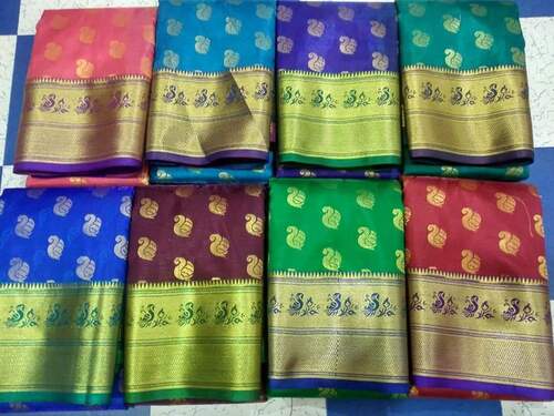 Colorful Designers Stylish And Breathable Wedding Banarasi Sarees For Ladies 