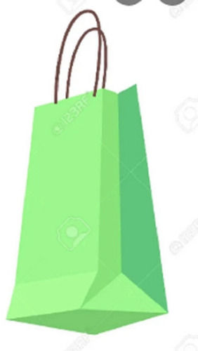 Green Rectangular Disposable Paper Bags For Shopping With 3 Kg Capacity 