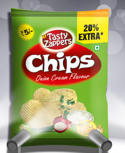 Onion Cream Flavour Tasty And Crunchy Zappers Potato Chips In Packet Packaging Size 