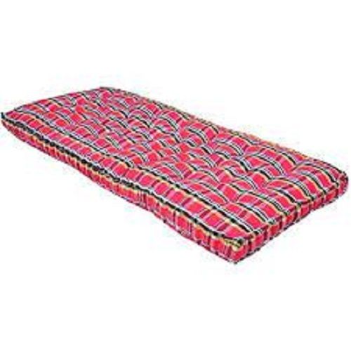 Anti-Uv Pink And Black Color Check Pattern Pure Tushak Cotton Mattress For Home Beds