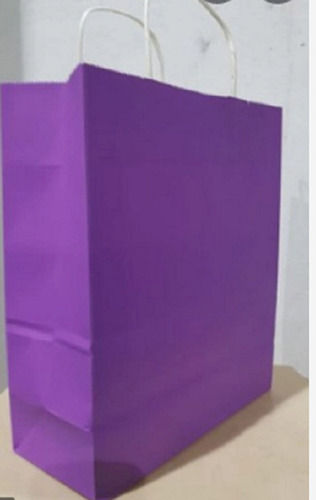 Recyclable Purple Rectangular Disposable Paper Bags With 1 Kg Storage Capacity For Shopping