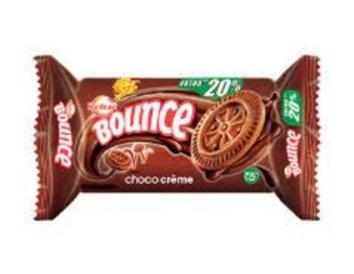 Round Shape Bounce Brown Chocolate Cream Biscuit Sweet And Delicious Taste