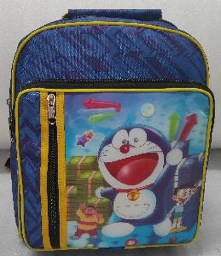 Small Blue Smart Canvas School Bag In Size 18 Inch X 13 Inch X 10 Inch