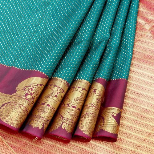 कॉटन ट्रेडिशनल एलिगेंट सुंदर और हवा पार होने योग्य नीली पार्टी वियर लेडीज़ आर्ट सिल्क साड़ी