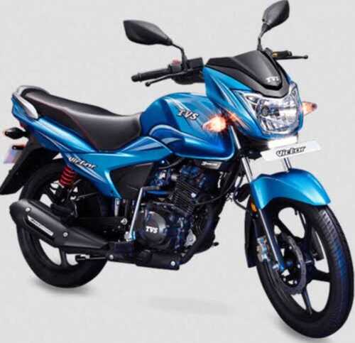 Two Wheeler Blue Color Less Maintenance 109.7 Cc Tvs Victor Motorcycle With Single Cradle Tubular Frame