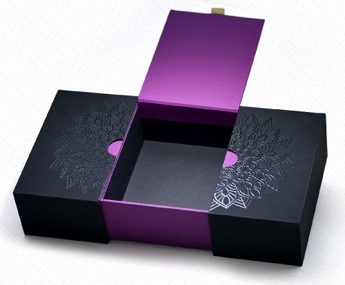 Eco Friendly Light Weight Square Purple And Black Carton Box For Packing